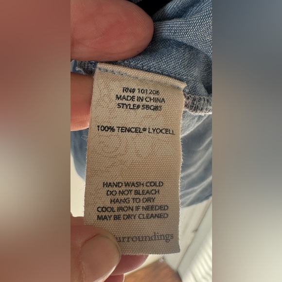 Soft Surroundings Blue Leopard Timeless Crossover Long Sleeve Tunic Tencel 2X - Picture 4 of 9